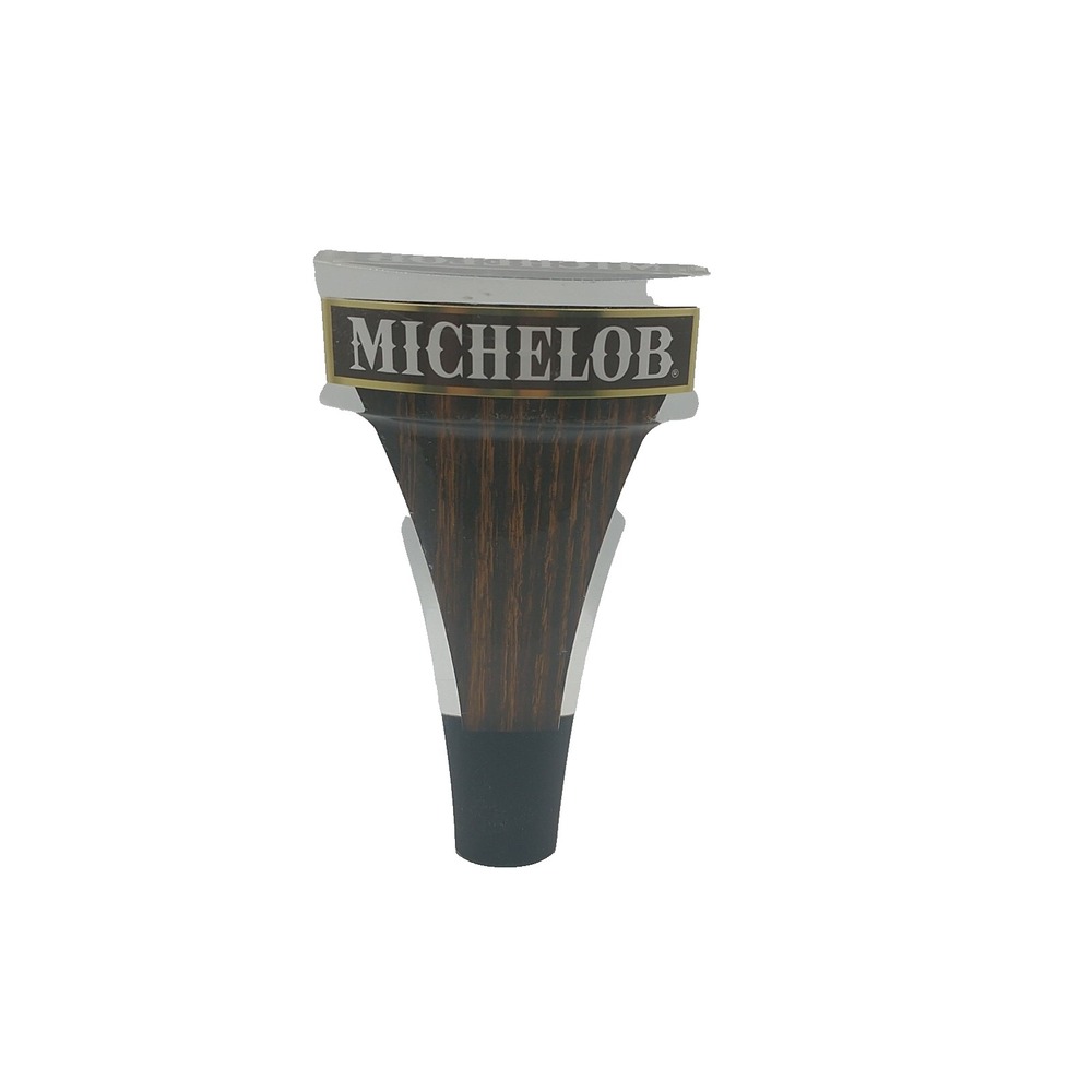 Michelob Beer Tap Handle Vintage Wood Grain Acrylic Wedge Home Bar Draft Pull